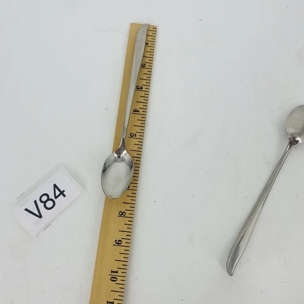 Set of 2 Oneida Community Twin Star Atomic Long Iced Tea Spoons Stainless Shiny